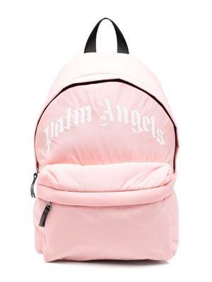 Palm Angels Kids warped logo-print backpack - Pink