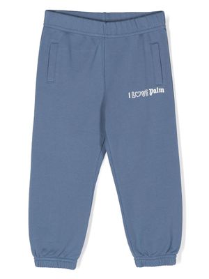 Palm Angels Kids x Keith Haring cotton track pants - Blue