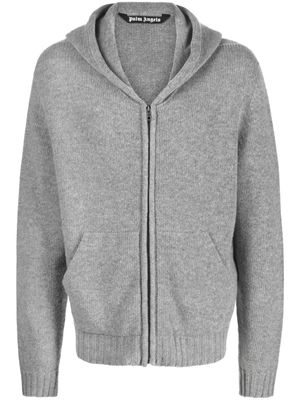 Palm Angels knitted zip-up hoodie - Grey
