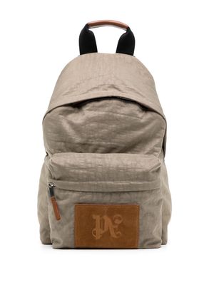Palm Angels logo-appliqué backpack - Brown