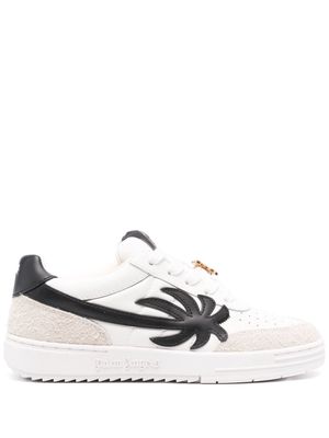 Palm Angels logo-appliqué leather sneakers - White