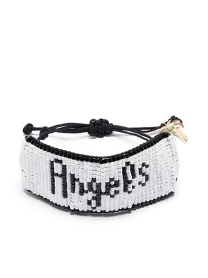Palm Angels logo beaded bracelet - White