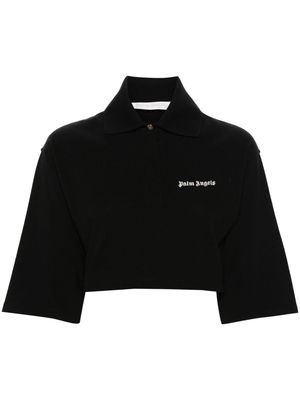 Palm Angels Logo Cropped polo top - Black