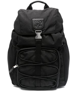Palm Angels logo-embossed canvas backpack - Black