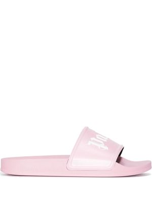 Palm Angels logo-embossed pool slides - Pink