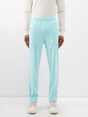 Palm Angels - Logo-embroidered Chenille Track Pants - Mens - Light Blue
