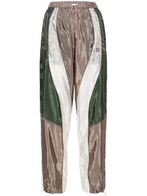 Palm Angels logo-embroidered colour-block track pants - Green