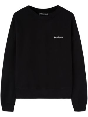 Palm Angels logo-embroidered cotton sweatshirt - Black