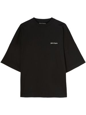 Palm Angels logo-embroidered cotton T-shirt - Black