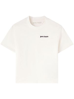 Palm Angels logo-embroidered cotton T-shirt - White