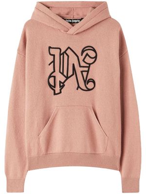 Palm Angels logo-embroidered drop-shoulder hoodie - Pink