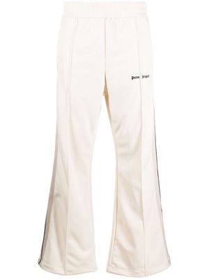 Palm Angels logo-embroidered flared track pants - Neutrals