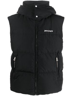 Palm Angels logo-embroidered puffer gilet - Black