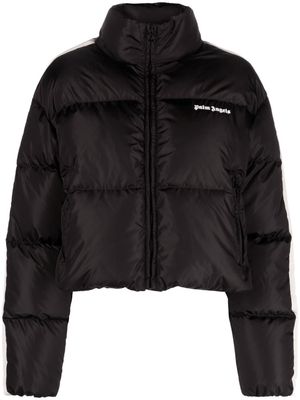 Palm Angels logo-embroidered puffer jacket - Black