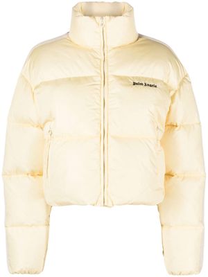 Palm Angels logo-embroidered puffer jacket - Yellow