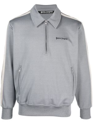 Palm Angels logo-embroidered side-stripe sweatshirt - Grey