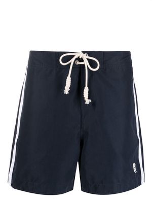 Palm Angels logo-embroidered swimming shorts - Blue