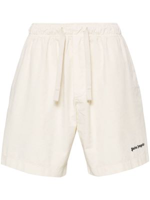 Palm Angels logo-embroidered track shorts - Neutrals