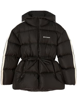 Palm Angels logo-embroidery hooded padded jacket - Black