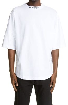 Palm Angels Logo Graphic Tee in White/Black