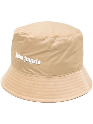Palm Angels logo-lettering bucket hat - Neutrals