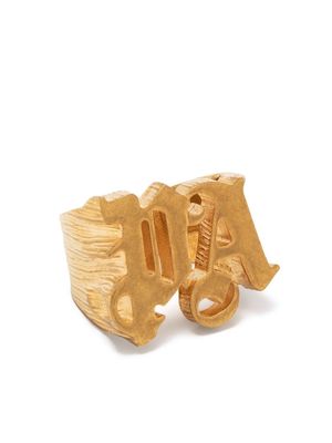 Palm Angels logo-lettering ring - Gold