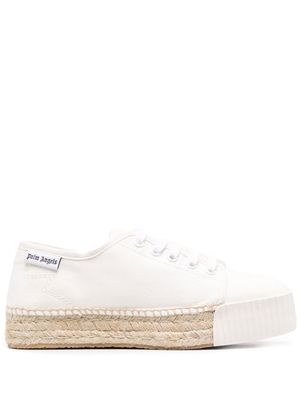 Palm Angels logo-patch espadrille sneakers - White