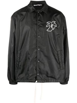 Palm Angels logo-patch lightweight jacket - Black