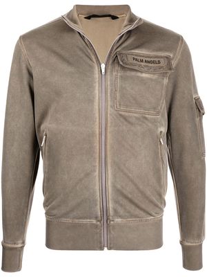 Palm Angels logo-patch track jacket - Brown
