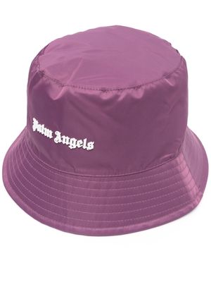 Palm Angels logo-plaque bucket hat - Purple