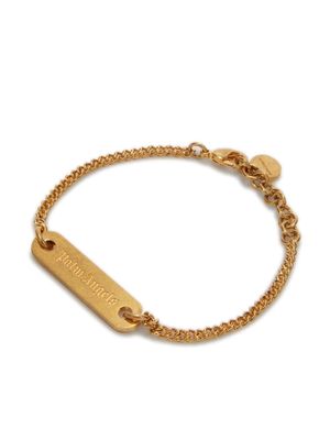Palm Angels logo-plaque chain bracelet - Gold