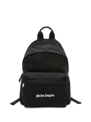 Palm Angels logo-print canvas backpack - Black