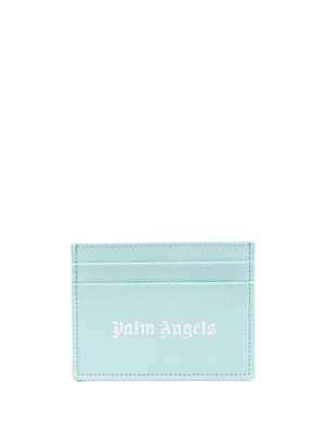Palm Angels logo-print cardholder - Blue