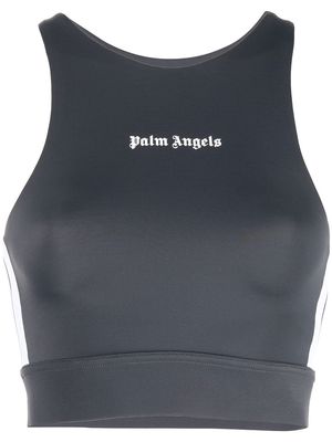 Palm Angels logo-print compression top - Grey