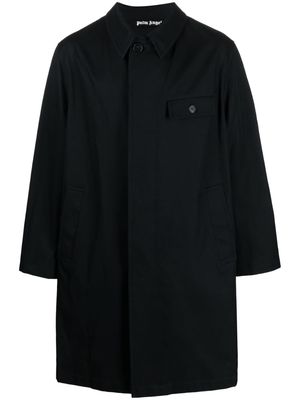 Palm Angels logo-print cotton coat - Black