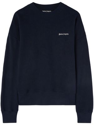 Palm Angels logo-print cotton sweatshirt - Blue