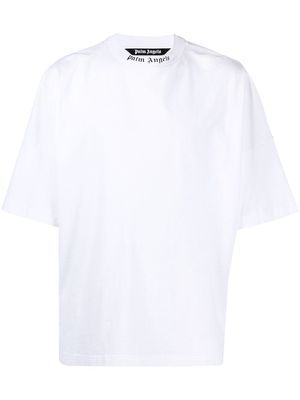 Palm Angels logo-print cotton T-shirt - 0132 WHITE FUCHSIA