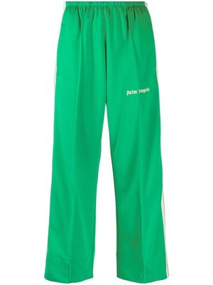 Palm Angels logo print cotton track pants - Green
