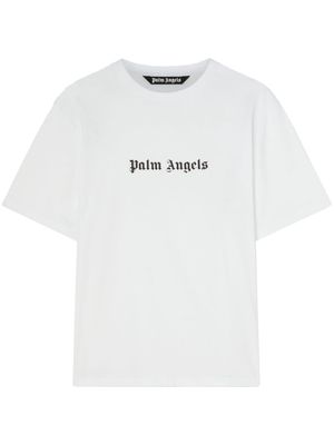 Palm Angels logo-print crew-neck T-shirt - 0110 WHITE BLACK