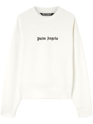 Palm Angels logo-print jersey sweatshirt - White