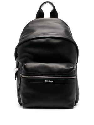 Palm Angels logo-print leather backpack - Black