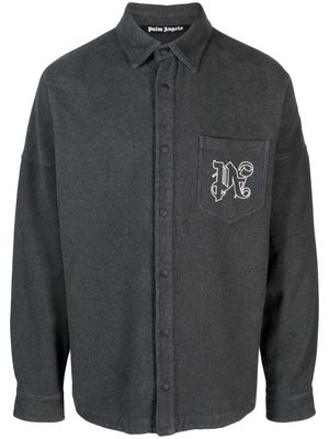 Palm Angels logo-print shirt jacket - Grey