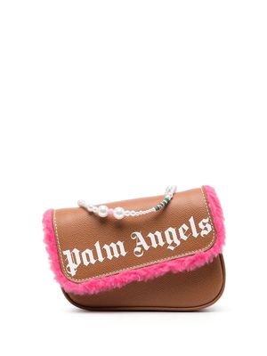 Palm Angels logo-print shoulder bag - Brown