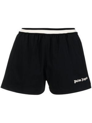 Palm Angels logo-print stripe-detail shorts - Black