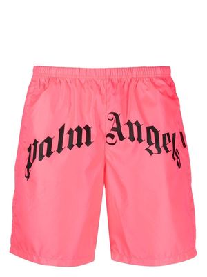 Palm Angels logo-print swim shorts - Pink