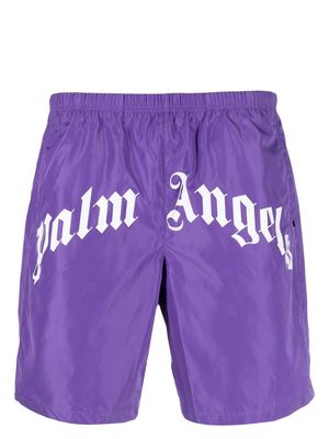 Palm Angels logo-print swim shorts - Purple