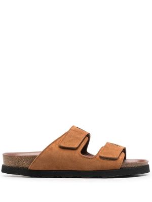 Palm Angels logo-print touch-strap sandals - Brown