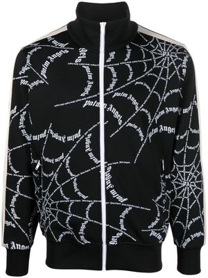 Palm Angels logo-print zipped sweatshirt - Black