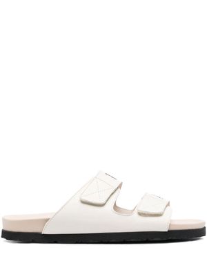 Palm Angels logo-printed leather sandals - Neutrals