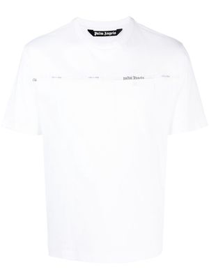 Palm Angels logo-stripe crew-neck T-shirt - White
